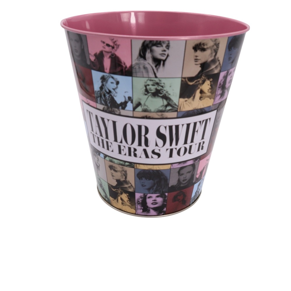 Taylor Swift The Eras Tour Popcorn Bucket 130oz Pink Metal Tin Souvenir